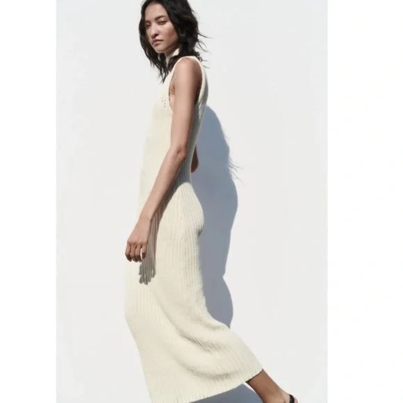 ZARA LONG CHENILLE DRESS - Picture 4 of 8